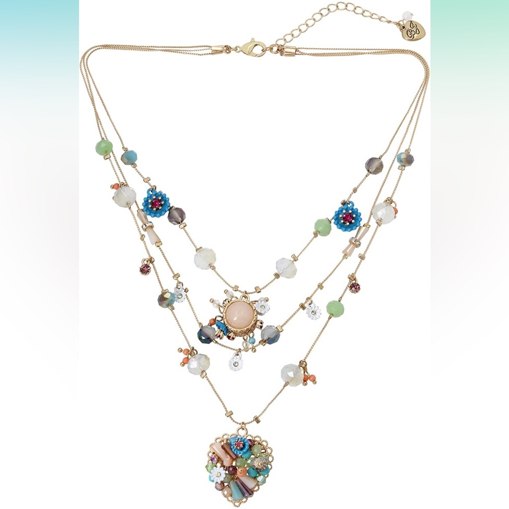 Betsey Johnson Heart and Flower Layered Necklace — NWT! — Ret: $48